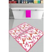 Chilai Home Homard Djt 3'lü Set Banyo Paspası Kaymaz Tabanlı Banyo Halısı Klozet Takımı