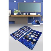 Chilai Home Sea Shell 3'lü Set Paspas Yıkanabilir Kaymaz Taban Banyo Halısı