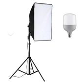 Chromakey Ürün Çekimi Moda Reklam Cast Için Güçlü 50 Wat LED Ampullü Sürekli Işık Softbox Set 50X70 cm