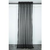 Çiçek Model 75x260 cm Siyah Renk Tek Kanat Pileli Fon Perde