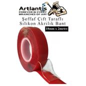 Cift Tarafli Bant Silikonlu Super Guclu Civisiz Montaj Bandi 1 Adet 18Mm X 2 Metre Extra Yuksek Mukavemetli