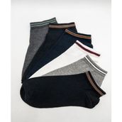 Ciho Socks Basic 12 Çift Erkek Lastik Kısmı Şerit Detaylı Patik Çorap - 40 - 44 - Siyah - Beyaz - Antrasit