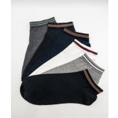 CİHO SOCKS Basic 6 Çift Erkek Lastik Kısmı Şerit Detaylı Patik Çorap