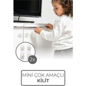 Çilek Ev 6 Adet Mini Bebek Kilit Beyaz Bebek Çekmece Kilidi
