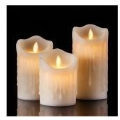 Çılgıntrend Alevli Led Mum Hareketli Alev Görünümlü Dekoratif Mum 3lü Set