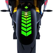 Çınar Extreme 2 Adet 25x8 cm Sport Motosiklet Çamurluk Floresan Yeşil Kask Sticker