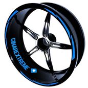 Çınar Extreme 3 Parça Tasarımlı Azur Mavi Jant Şeridi Sticker