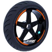 Çınar Extreme Double Stripe Tasarımlı Alev Turuncusu Jant Şeridi Sticker