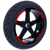 Çınar Extreme Double Stripe Tasarımlı Bayrak Kırmızı Jant Şeridi Sticker