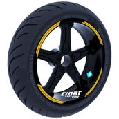Çınar Extreme Double Stripe Tasarımlı Yaldızlı Gold Jant Şeridi Sticker