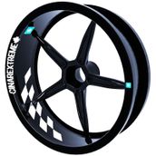 Çınar Extreme Gp Flag Damalı Süt Beyaz İç Jant Şeridi Sticker