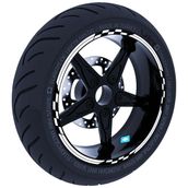 Çınar Extreme Moto GP Yarış Bayraklı Süt Beyaz Jant Şeridi Sticker