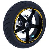 Çınar Extreme Moto GP Yarış Bayraklı Yaldızlı Gold Jant Şeridi Sticker
