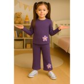 CINARIUM Kız Çocuk Çiçek Detaylı Pantolon Ve Bluz 2 Li Alt Üst Kreş Çocuk Takım