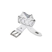 Cipo&Baxx Cg144 Metal Örme Hakiki Deri Beyaz Erkek Kemer