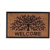 Çırpan Ev Siyah Bej Ağaç Desen Kapı Önü Paspas 75X45CM - 75 x 45 cm