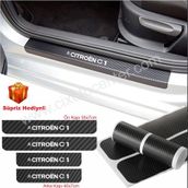 Citroen C1 4 Adet Karbon Kapı Eşiği Sticker