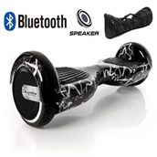 Citymate CS-600 Kasa Siyah Dalga Grafity 6.5 Bluetooth Hoparlörlü Elektrikli Kaykay Hoverboard ve Çanta
