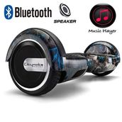 Citymate CS-600 Kasa Siyah Kurukafa Grafity 6.5 Bluetooth Hoparlörlü Elektrikli Kaykay Hoverboard ve Çanta