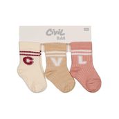 Civil Baby 10275 CVL 3'lü 6-18 Ay Bebek Kız Çorap Set