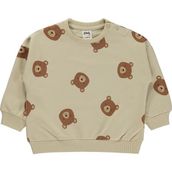 Civil Baby Ayıcık Baskılı 6-18 Ay Bej Sweatshirt