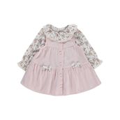 Civil Baby Çiçek Baskılı Düğmeli 6-18 Ay Pudra Elbise