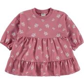 Civil Baby Çiçek Empirme Basic 6-18 Ay Pembe - Gül Kurusu Elbise
