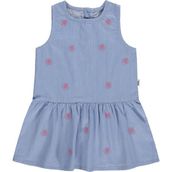 Civil Baby Çiçek Nakışlı 6-18 Ay Mavi Elbise