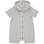 Civil Baby Çizgili Kapüşonlu 6-18 Ay Lacivert Tulum