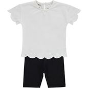 Civil Baby Düz Brodeli 6-18 Ay Ekru Takım