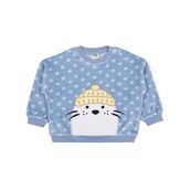 Civil Baby Fok Balığı Nakışlı 6-18 Ay Mavi Sweatshirt