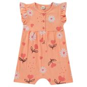 Civil Baby Kalp Çiçek Empirme 6-18 Ay Pudra Tulum