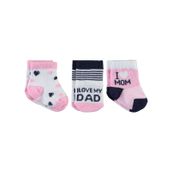 Civil Baby Kız Bebek 3'lü Çorap Set Yenidoğan Pembe