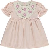 Civil Baby Yaka Çiçek Nakış 6-18 Ay Pembe Elbise