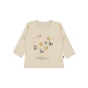 Civil Baby Yıldız Kalp Baskılı 6-18 Ay Bej Sweatshirt