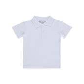 Civil Boys Palmiye Nakışlı Polo Yaka 2-5 Yaş Beyaz Erkek Çocuk Tişört
