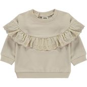 Civil Fırfırlı Basic 6-18 Ay Taş Beyaz Bebek Sweatshirt