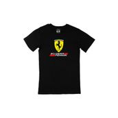 Cix F1 Ferrari Scuderia Baskılı Yuvarlak Yaka Siyah T-shirt