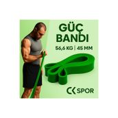 CKSpor 45 mm Yeşil Güç Bandı, 56,6 kg Direnç, Latex Pilates Fitness Resistance Powerband