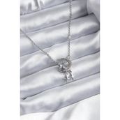 Clariss 316L Çelik Gümüş Renk Ay Zirkon Taşlı Yıldız Model Kadın Kolye