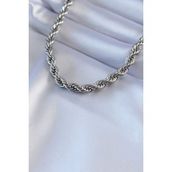 Clariss 316L Çelik Gümüş Renk Burgu Model 45 cm Kadın Kolye