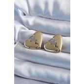 Clariss BKP8084 Gold Renk Kırık Kalp Model Pirinç Kadın Küpe