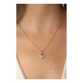Clariss Gold Mavi Renk Kelebek Figür Kadın Kolye