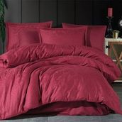 Clasy Hemera V2 Jakarlı Pamuk Saten Bordo Çift Kişilik Nevresim Takımı