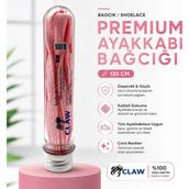Claw Special Premium Yassı Ayakkabı Bağcığı 120 cm – Dayanıklı Spor ve Günlük Ayakkabı Bağcığı - Pembe