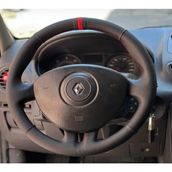 Clio 3 Araca Özel Direksiyon Kılıfı (Nokta Karbon Kırmızı Yüzük)