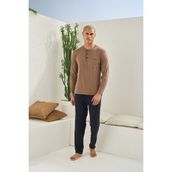 Cm Store Kocabey 9220 Erkek Midi Yaka Uzun Kol Pijama Takım - XL