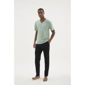 Cm Store Kocabey KKT-26152 Erkek V Yaka Pijama Takımı - Su Yeşili - 2XL