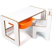 Çocuk Oyun, Aktivite ve Etkinlik Masası, Beyaz-Turuncu, 18MM 1.sınıf Mdf - 73 x 44 x 44 cm - Beyaz - Turuncu