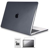 Codegen Apple 13 Macbook Pro A2338 M1 Kristal Siyah Kılıf Koruyucu + Ekran Filmi